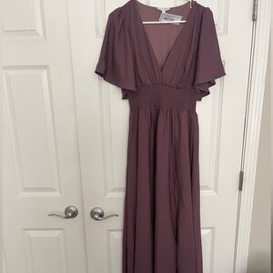 Verona smocked Maxi dress | vintage plum
